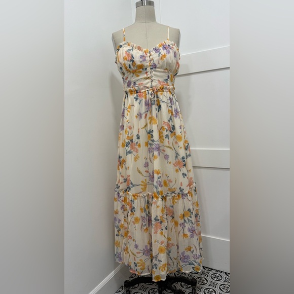 Patrons of Peace Dresses & Skirts - Patrons of Peace Floral Maxi Dress Corset Spaghetti Straps Size M Cottagecore